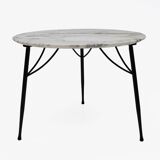 Mid-century Modern Italian Marble and Metal Round Coffee Table, 1960s