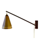 Uno & Östen Kristiansson for Luxus Vittsjö — Teak & Copper Wall Lamp, Sweden, 1960s