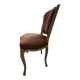 Louis XV style chair in patinated wood, fully upholstered in a fabric.