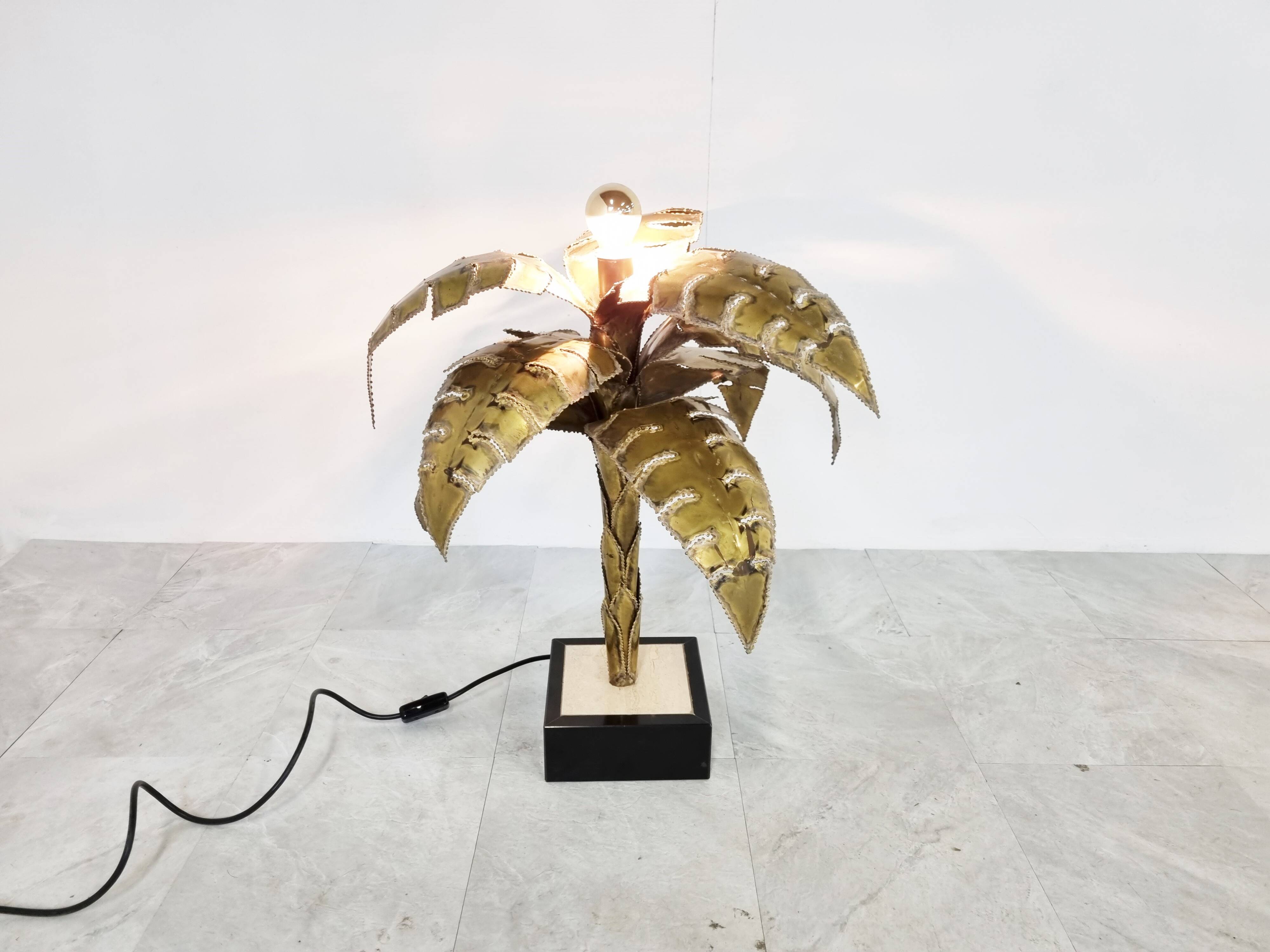 Maison jansen palm table lamp, 1970s