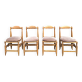 Set of 4 Guillerme and Chambron Charlotte model chairs, vintage seats