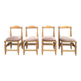Suite de 4 chaises Guillerme et Chambron modèle Charlotte, sièges vintage