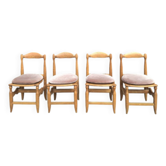 Set of 4 Guillerme and Chambron Charlotte model chairs, vintage seats