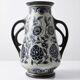 Antique Art Deco vase from 1920-40 in fine stoneware, Art Nouveau style & chinoiserie, decorated.