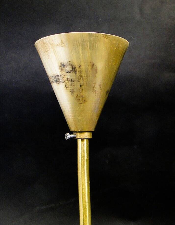 Mid-century pendant lamp in glass and brass, 1950s