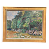 Grande huile sur toile suédoise originale – « Stenmuren, de Grönet, Brantevik »