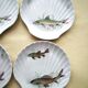 6 Assiettes à poisson en porcelaine de Sologne