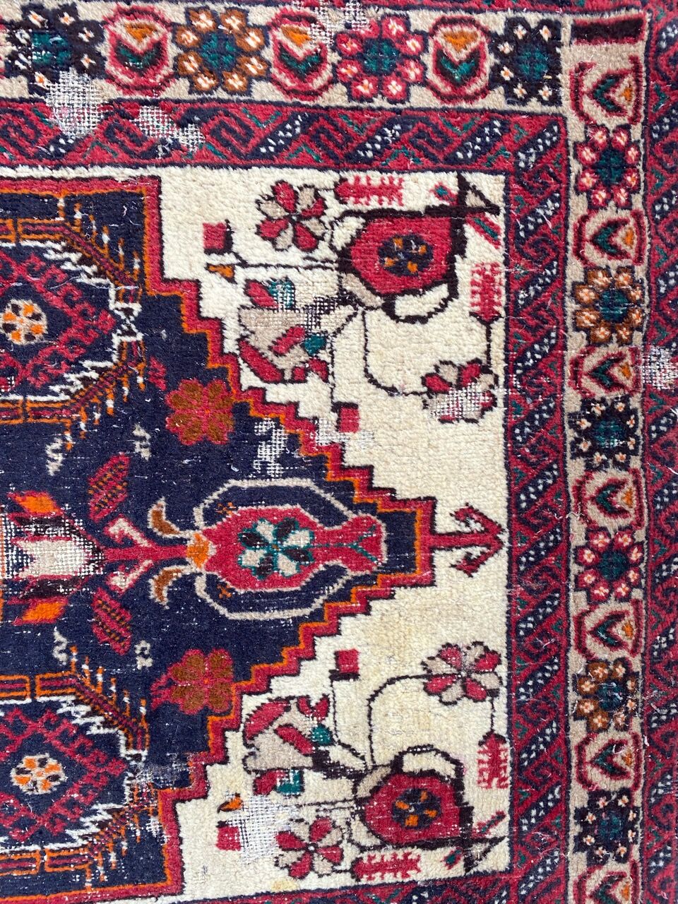 Vintage persian balutch handmade carpet 90x175 cm