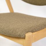 Set Of 6 Dining Chairs Model 42 Made In Oak With Brownish Wool Seat By Kai Kristiansen From 1960s