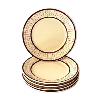 5 assiettes en faïence de Longchamp vintage