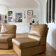 Lot de 5 chauffeuses en cuir vintage