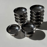 12 coupelles sur pied en acier inoxydable vintage