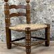 Wood & straw fireplace chair mountain chalet country cottage no dudouyt 60's