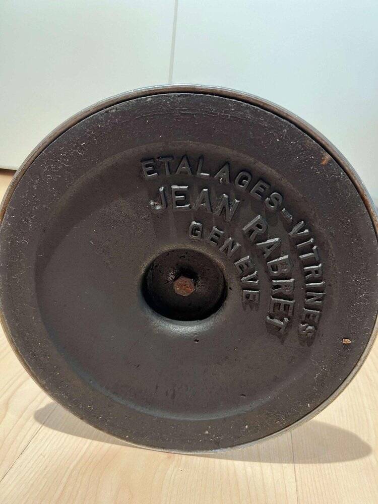 Art Deco Standing Ashtray in Polished and Chromed Metal, Switzerland, 1930