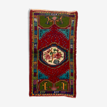 Old Turkish Oushak rug 135x75 cm vintage