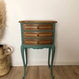 Louis XV style bedside table in celadon green