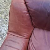 Pair of armchairs and De Sede sofa in cognac leather from the 70s/80s