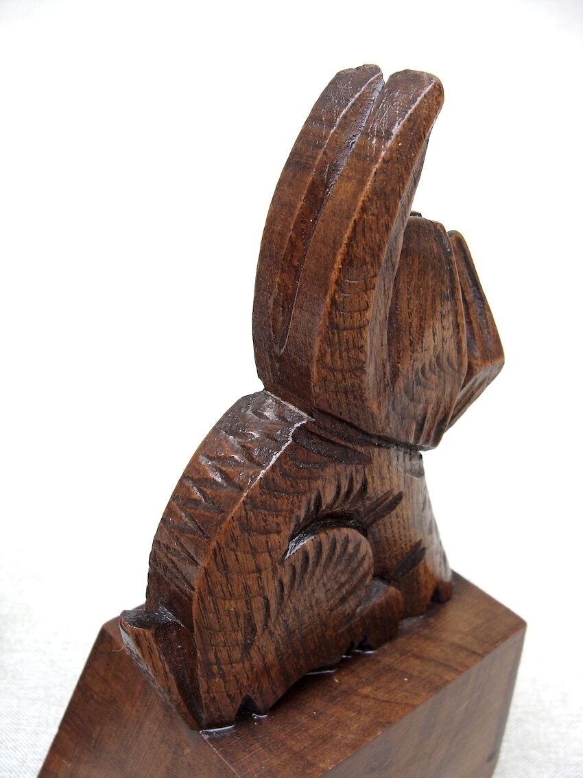 Pair of bookends 1930, wooden dogs