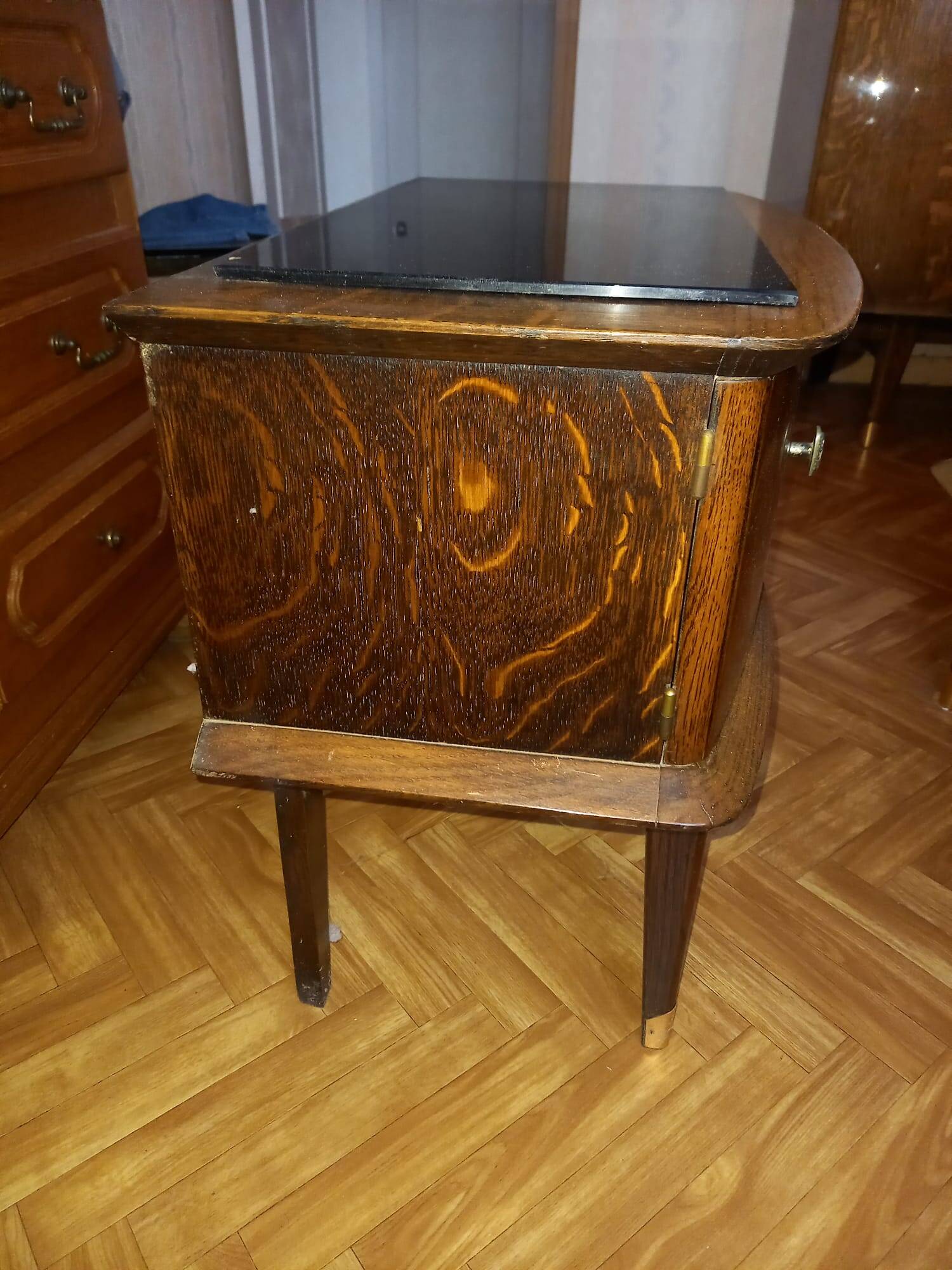 1950s bedside table with marble