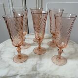 Series of 6 Rosaline champagne flutes