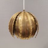 Brutalist flame-cut brass hanging lamp, by Svend Aage Holm Sørensen (SAHS)