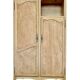 Renovated antique wardrobe – natural wood & sage green interior