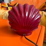 Burgundy ceramic shell lamp