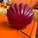 Burgundy ceramic shell lamp