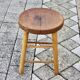 Vintage oak stool from maison hurel paris 1960