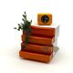 Tiroirs muraux modulaires orange vintage – Plastique des années 1970, style Space Age