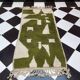 Handmade pure wool traditional green rug 140 x 260 cm