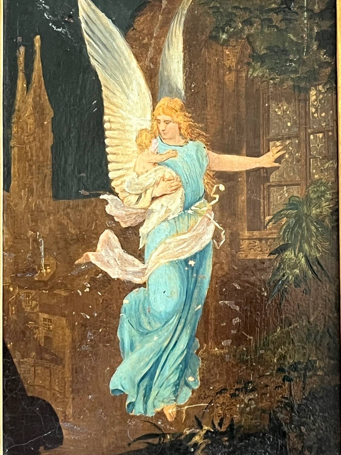 Old guardian angel painting