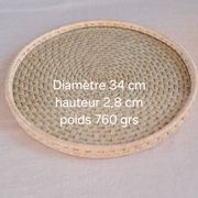 Varnished rattan tray