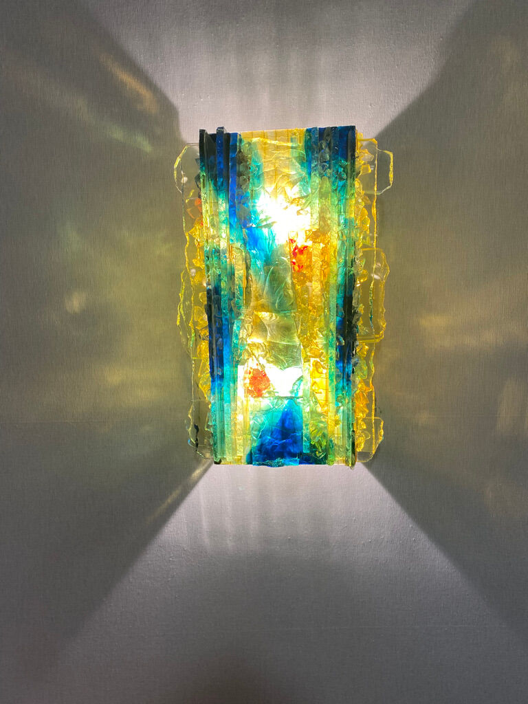 Pair of model glass wall lamps Chartres by Van Oyen for Raak