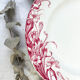 6 flat plates red iron earth longwy "reeds"