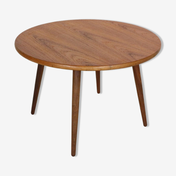 Scandinavian modern teak round coffee table, 1960's denmark