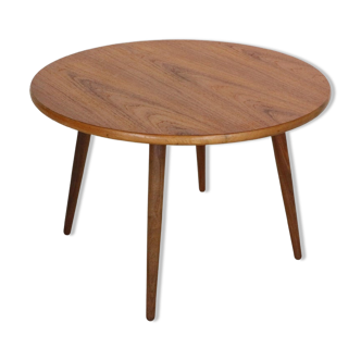 Scandinavian modern teak round coffee table, 1960's denmark