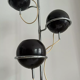 Monix vintage adjustable floor lamp, chrome and brown lacquered metal