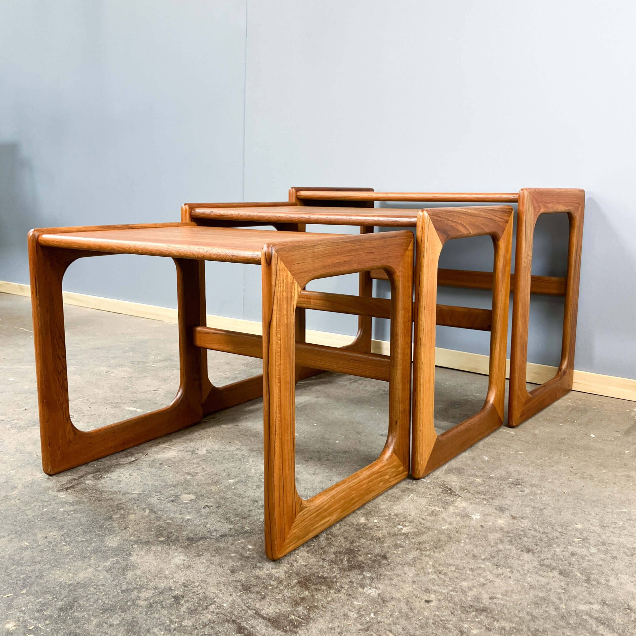 Set of three nesting tables by Salin Nyborg, teak, 1960s