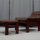 Pair of armchairs and ottoman in leather, 1970