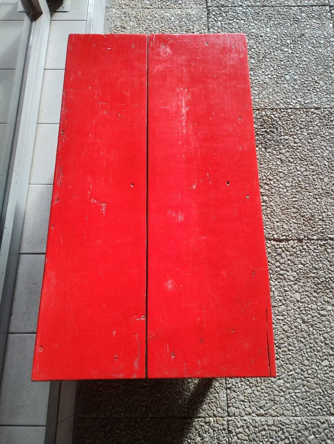 Old painted wooden sideboard