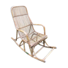 Rocking-chair, vintage bamboo rattan rocking chair 60s