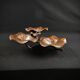 Three-tiered lotus leaf shaped patinated metal bird bath