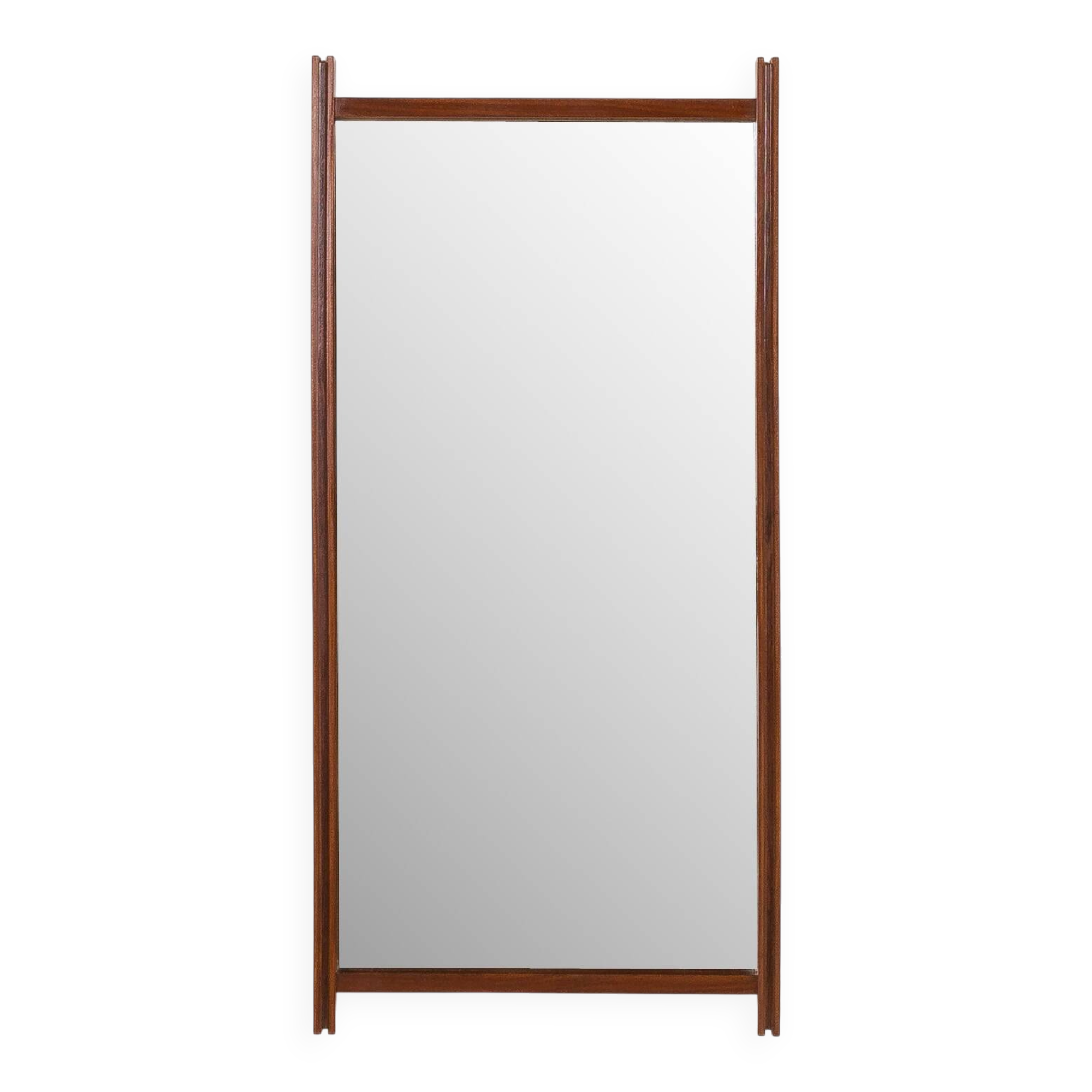 Italian mid century XL teak mirror, 1970s