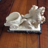 Roman chariot sculpture with carriage by Gino Ruggeri