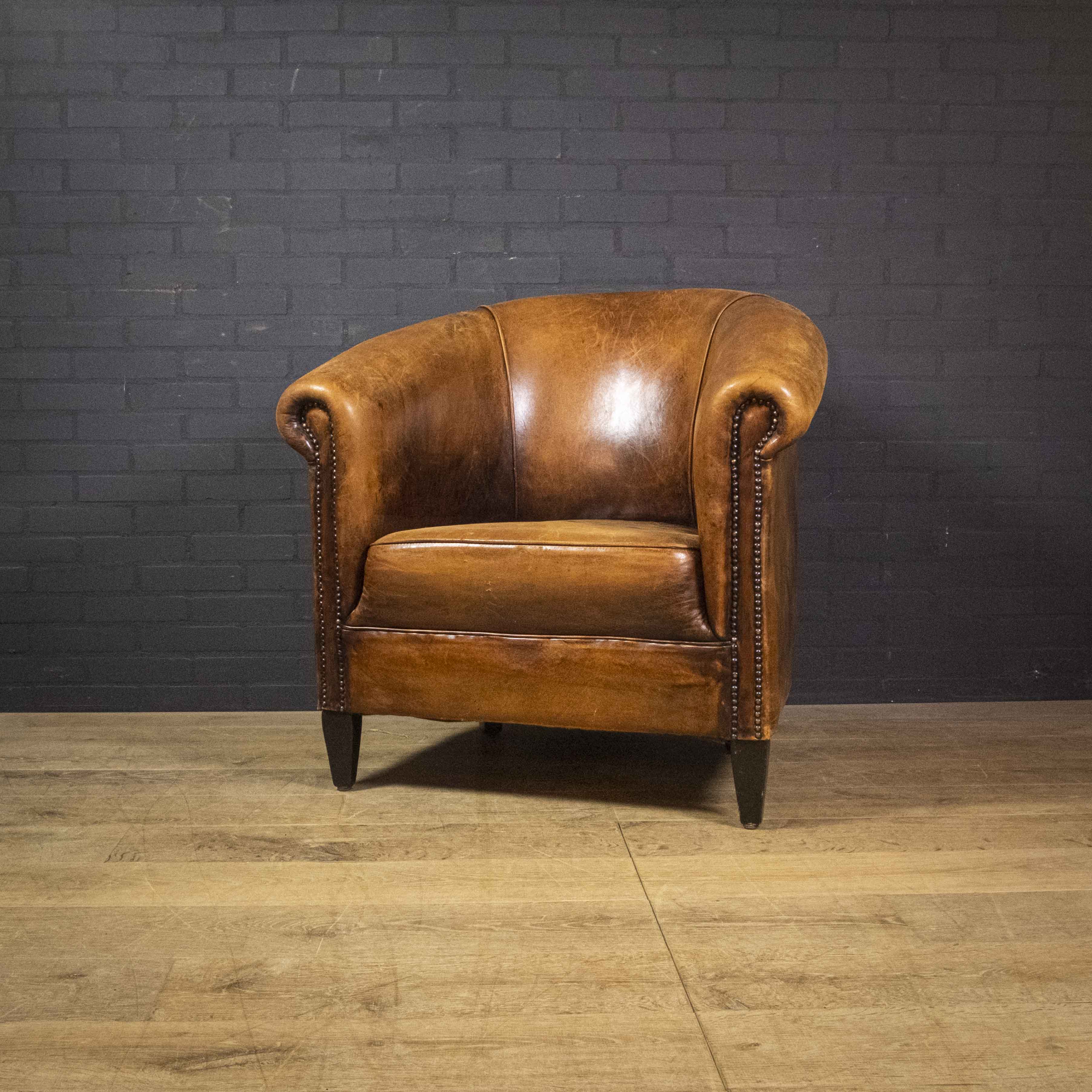 Vintage armchair cuir de mouton