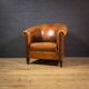 Fauteuil vintage cuir de mouton