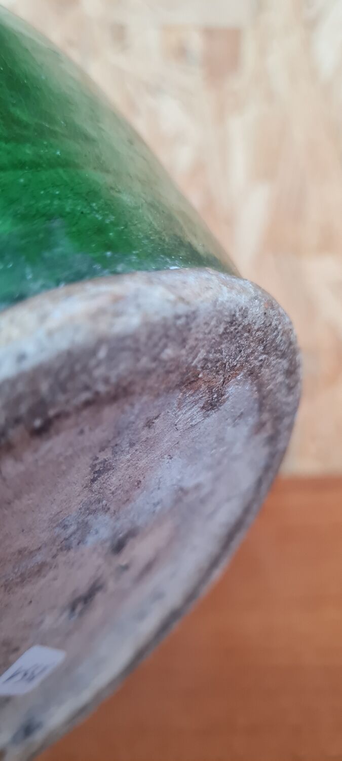 Green varnished stoneware pitcher