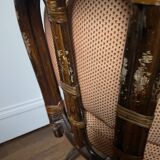 Fauteuil pivotant rotin et osier vintage