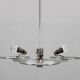Restored Bauhaus or Art Deco chrome and glass chandelier, Czechoslovakia